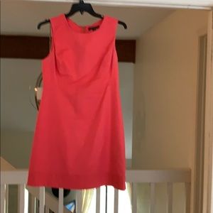 Orange Sleeveless Exposed Zipper Sheath Dress Sz10